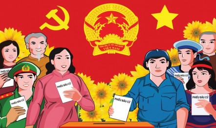 Cán bộ, viên chức Bệnh viện sức khỏe Tâm thần Hải Dương hưởng ứng tuyên truyền cuộc bầu cử đại biểu Quốc hội khóa XVI và đại biểu HĐND các cấp
